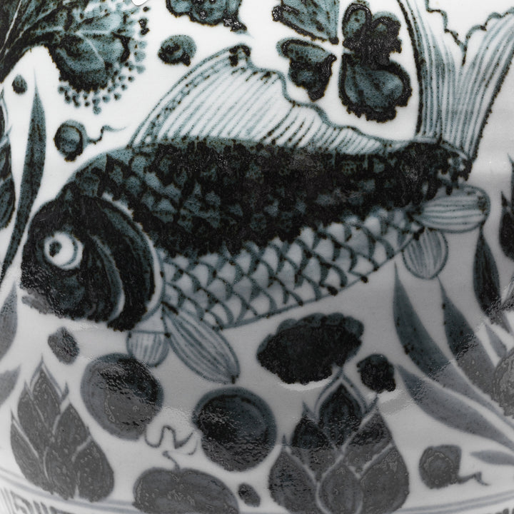 Fish Detail From Blue & White Porcelain Meiping Vase - Fish | Indigo Antiques