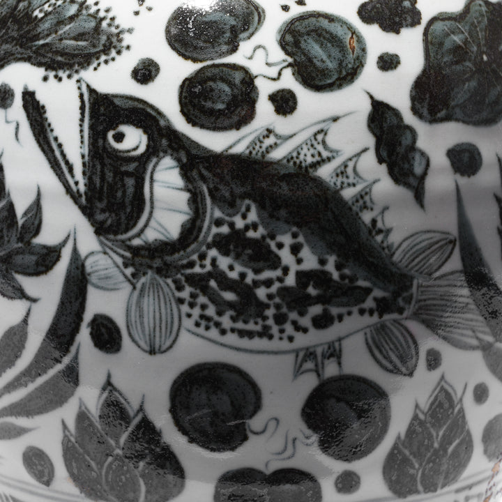 Fish Detail From Blue & White Porcelain Meiping Vase - Fish | Indigo Antiques