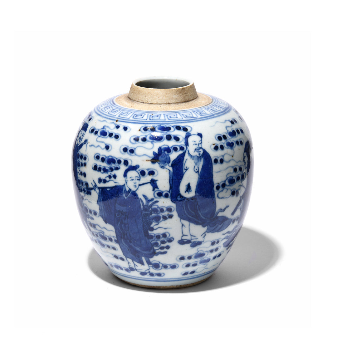 Blue & White Porcelain Ginger Jar - Scholarly Pursuits | Indigo Antiques