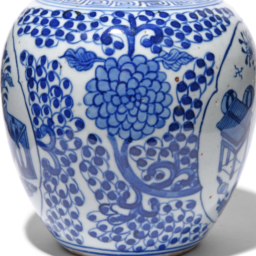 Blue & White Porcelain Ginger Jar - Vases On A Table | Indigo Antiques