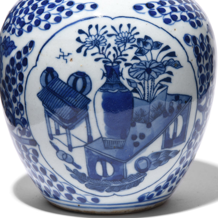 Blue & White Porcelain Ginger Jar - Vases On A Table | Indigo Antiques