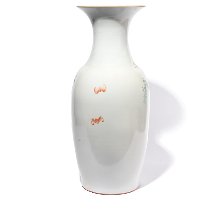 Reverse Of Famille Rose Porcelain Flower Vase - Floral Design | Indigo Antiques