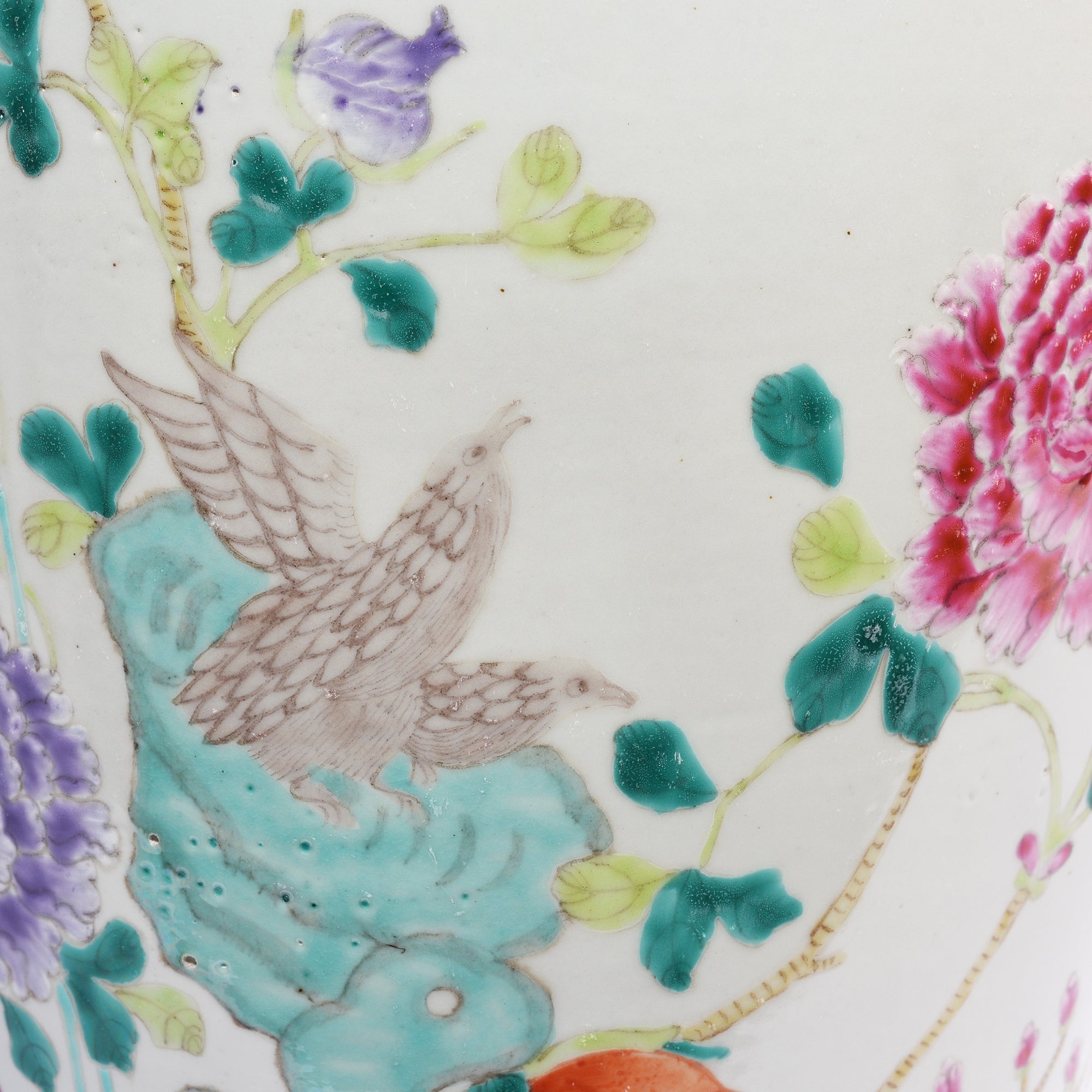 Famille Rose Porcelain Flower Vase - Floral Design | Indigo Antiques