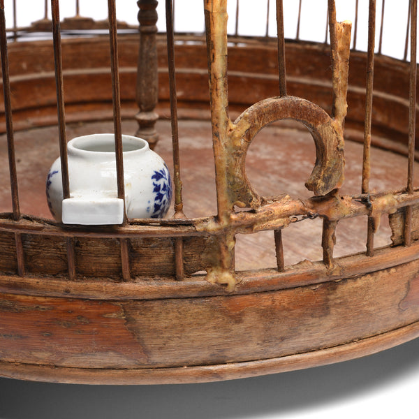 Bamboo Bird Cage From Peking - Ca 80 Yrs Old