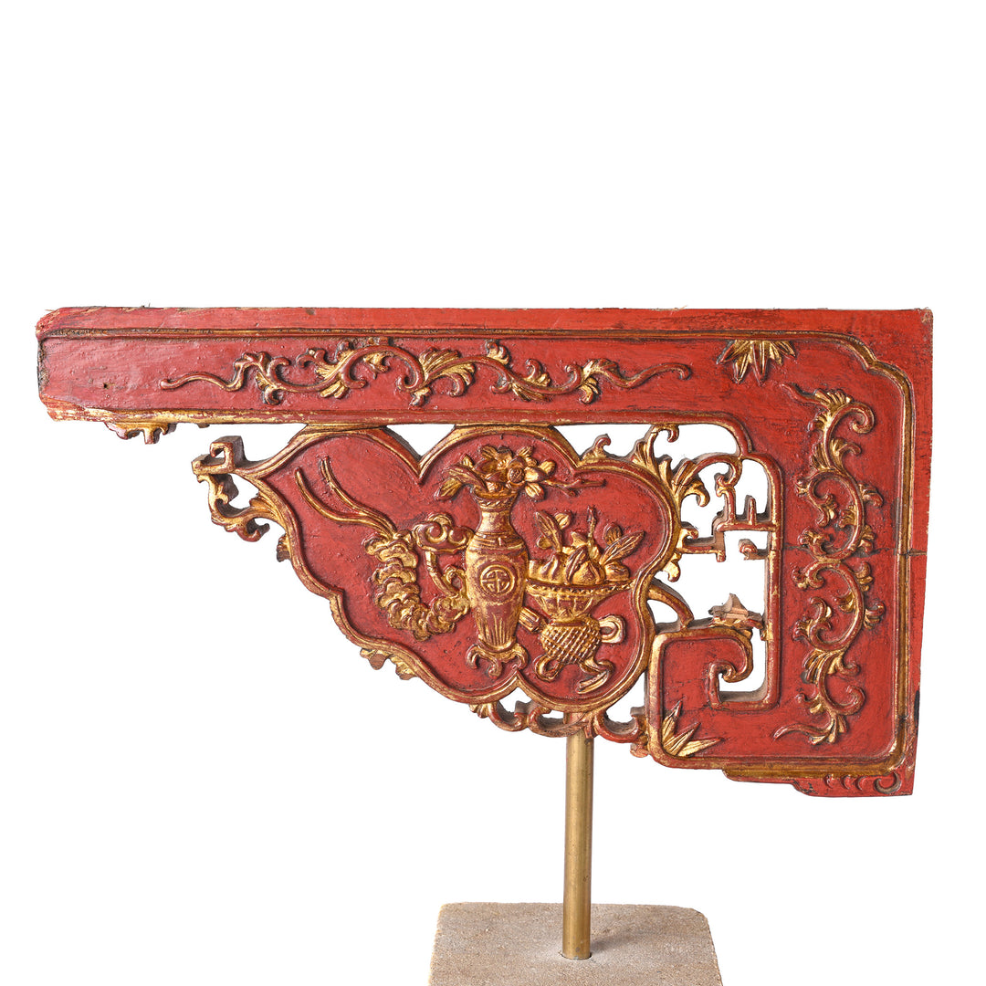 Closer View Of Old Fujiayan Carvings On Later Sandstone Stands - 19thC | Indigo Antiques