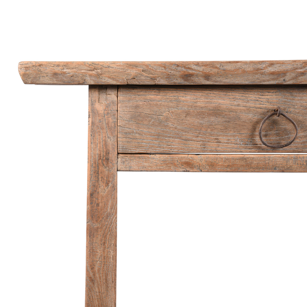 Corner Detail From Elm Wine Table From Shanxi - 19thC | Indigo Antiques
