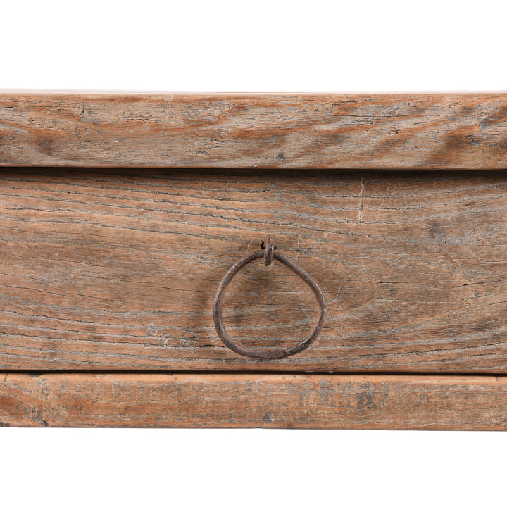 Drawer Handle Detail From Elm Wine Table From Shanxi - 19thC | Indigo Antiques