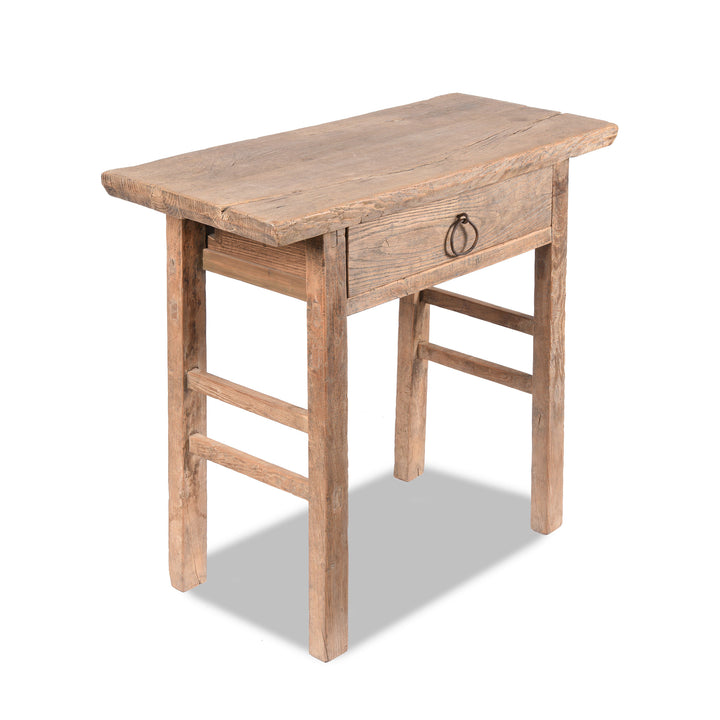 Angled VIew Of Elm Wine Table From Shanxi - 19thC | Indigo Antiques