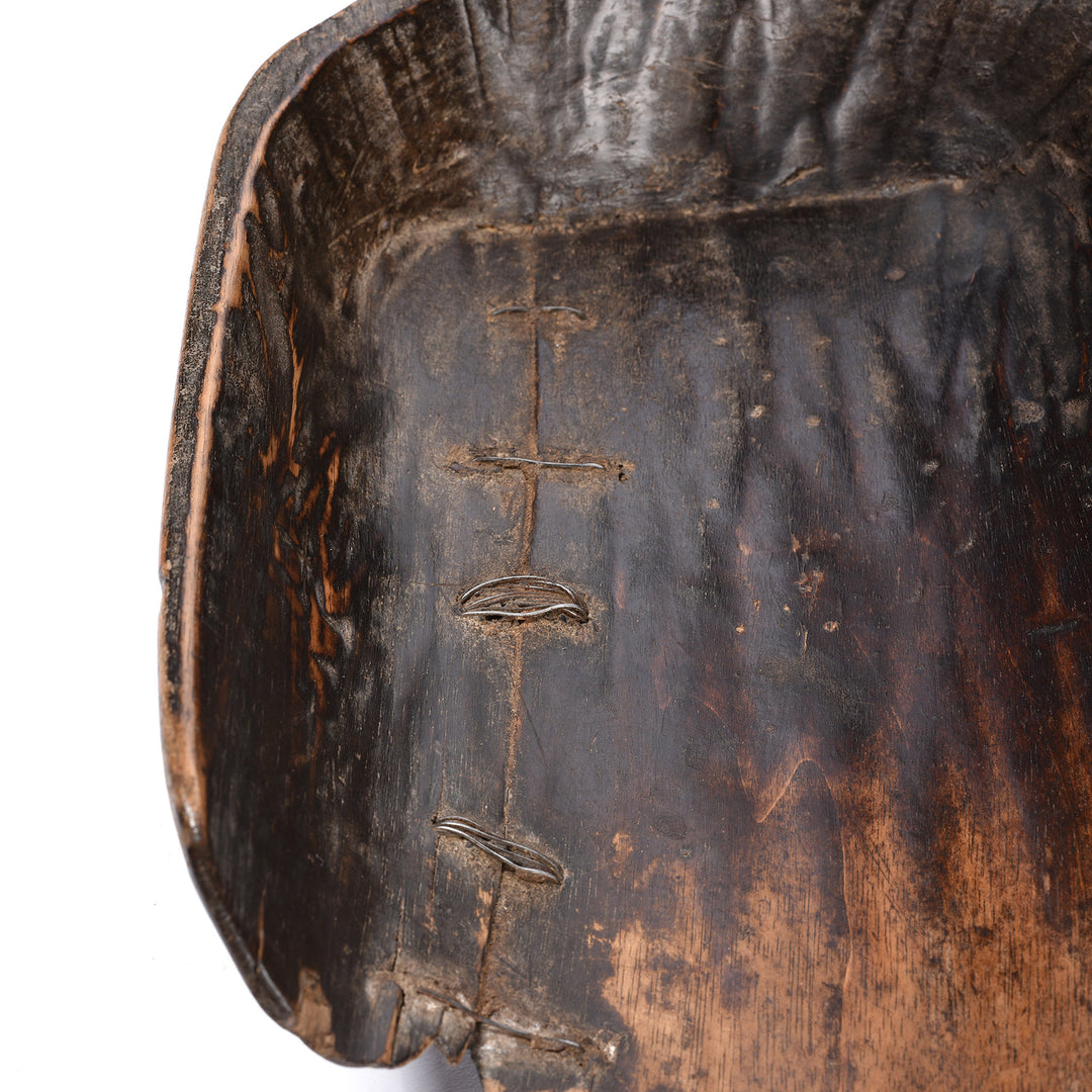 Detail Fromv Antique Old Poplar Wood Grain Scoop - 19th Century | Indigo Antiques