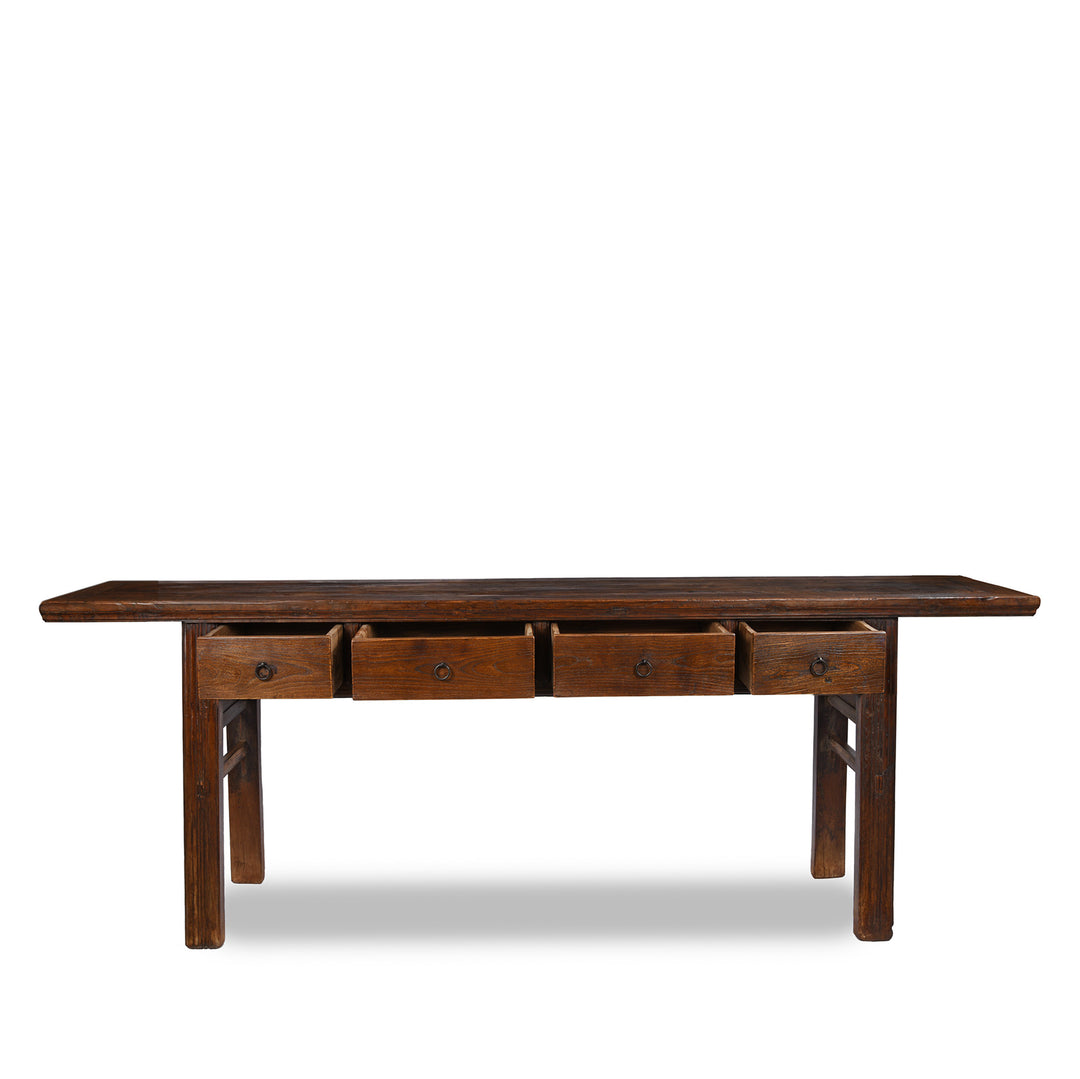4 Drawer Elm Console Table From Shanxi - 19thC | Indigo Antiques