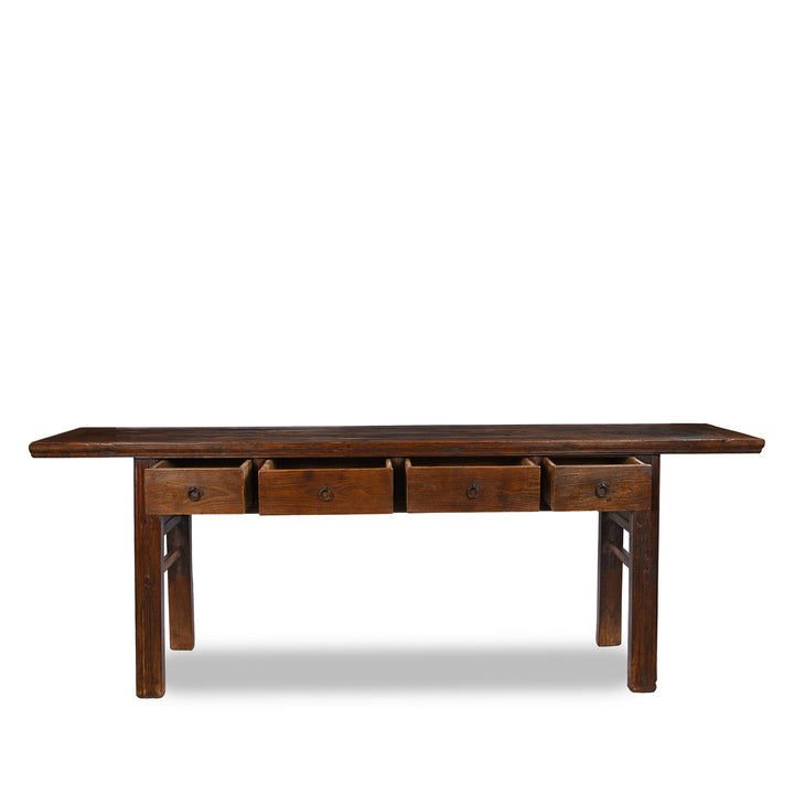 4 Drawer Elm Console Table From Shanxi - 19thC | Indigo Antiques