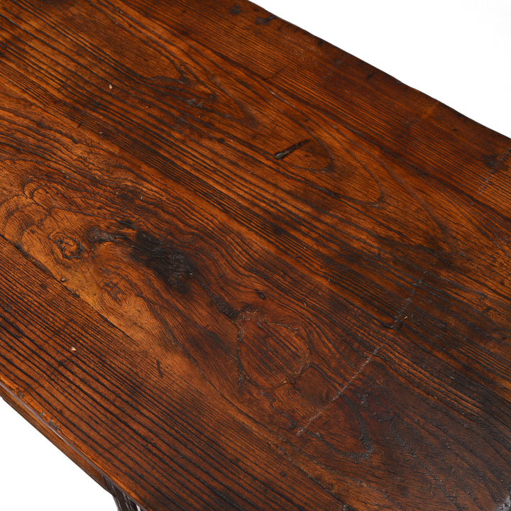 Surface Detail From 4 Drawer Elm Console Table From Shanxi - 19thC | Indigo Antiques