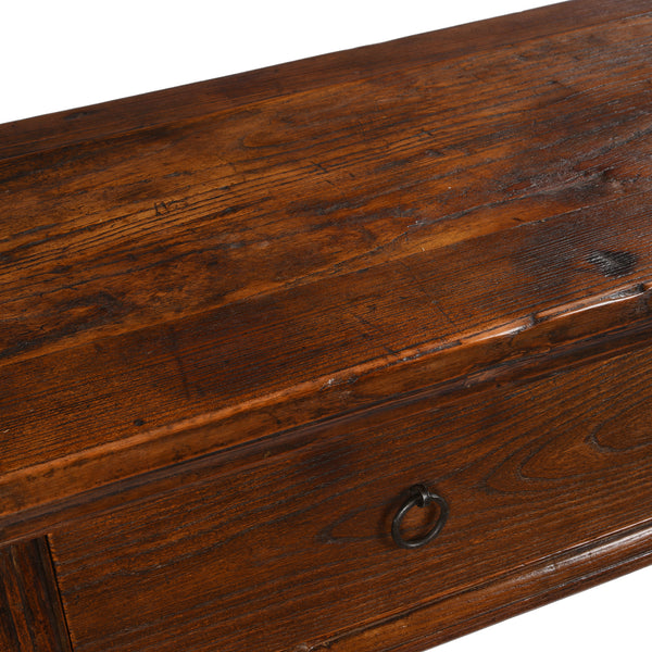 4 Drawer Elm Console Table From Shanxi - 19thC