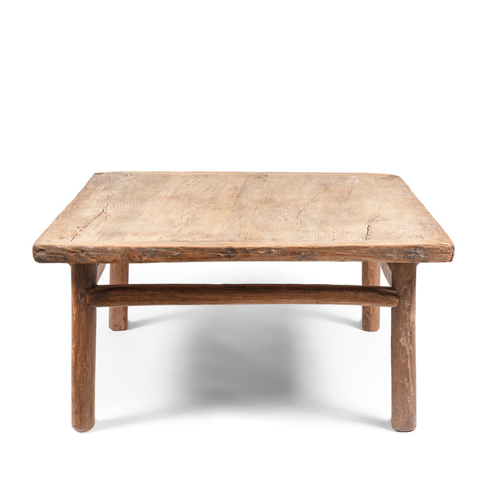 Square Bleached Elm Coffee Table From Shanxi - 19thC | Indigo Antiques