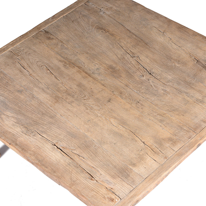 Suface Of Square Bleached Elm Coffee Table From Shanxi - 19thC | Indigo Antiques