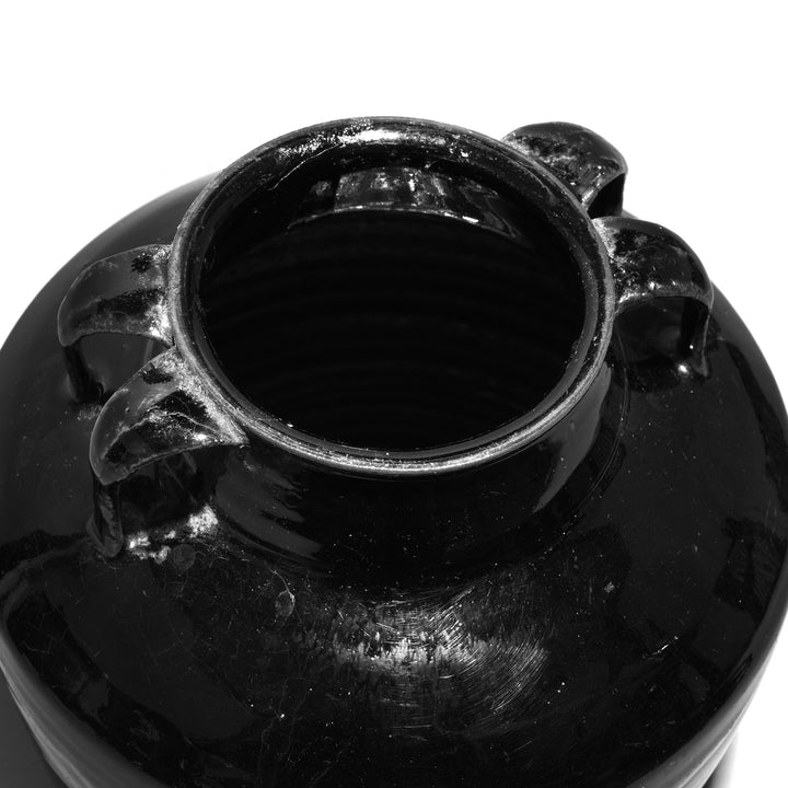 Interior Of Vintage Black Glazed Earthenware Wine Jar From Shanxi | Indigo Antiques