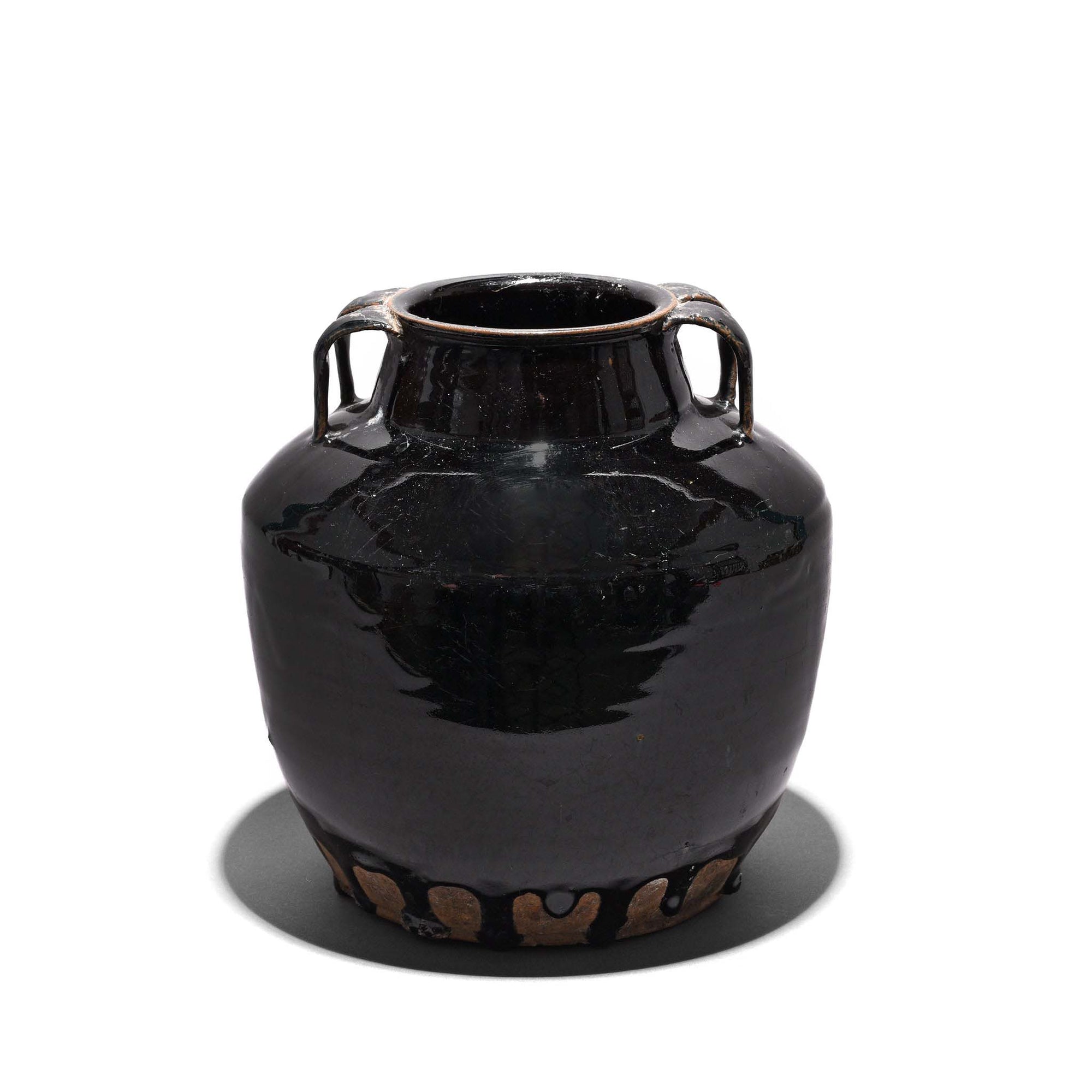 Vintage Black Glazed Earthenware Wine Jar From Shanxi | Indigo Antiques