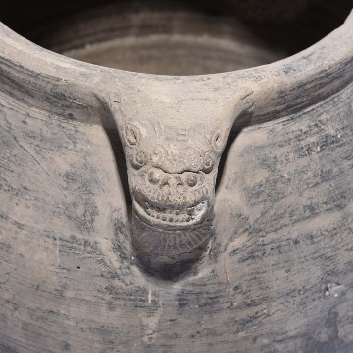 Handle Carving Detail From Terracotta Storage Jar From Shanxi -19thC | Indigo Antiques