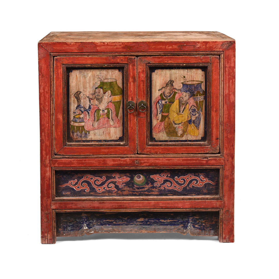 V2  Painted Mongolian Side Cabinet - 19thC | Indigo Antiques