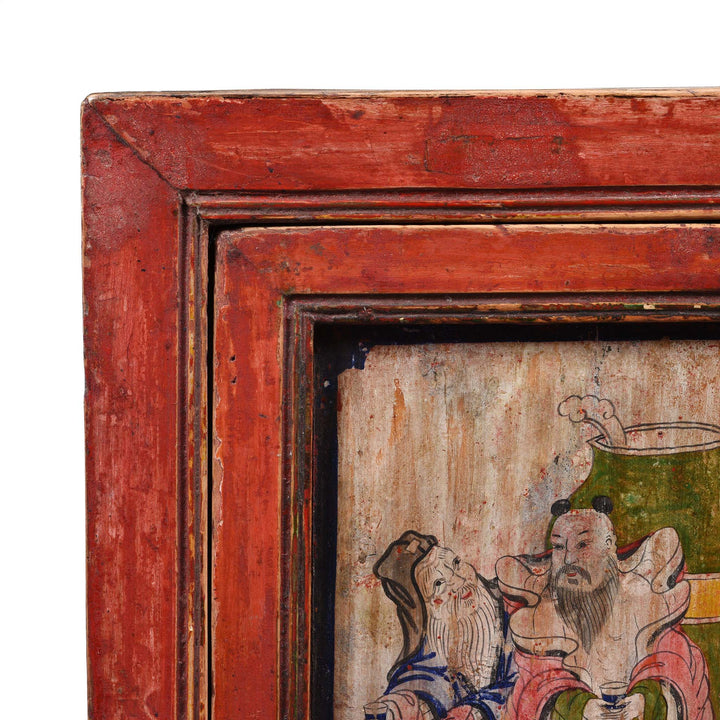 Corner Detail From V2  Painted Mongolian Side Cabinet - 19thC | Indigo Antiques