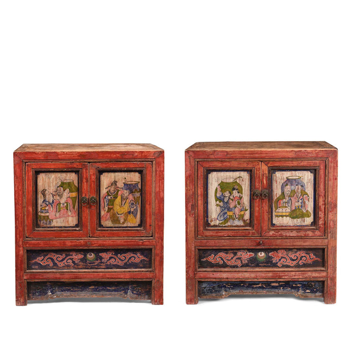 V1 & V2  Painted Mongolian Side Cabinet - 19thC | Indigo Antiques