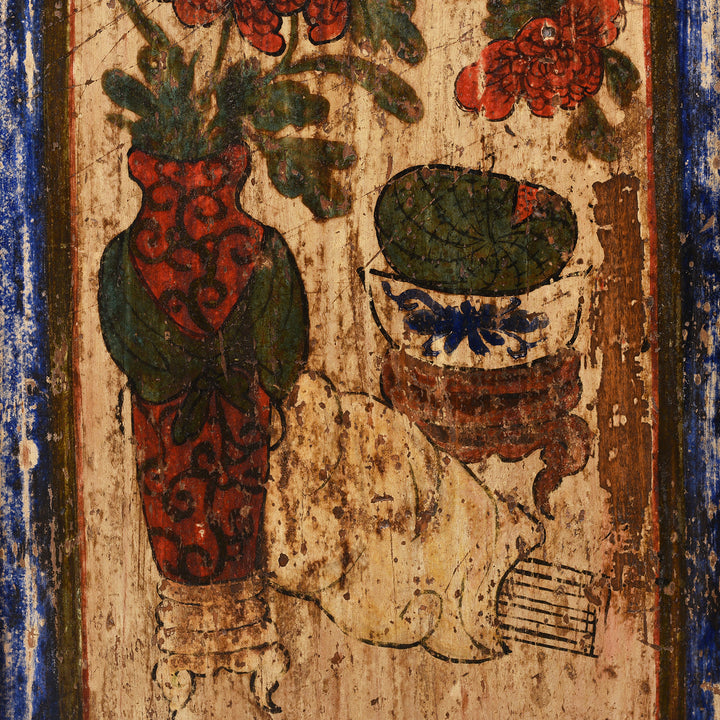 Painting Detail From Painted Mongolian Cabinet - 19thC | Indigo Antiques