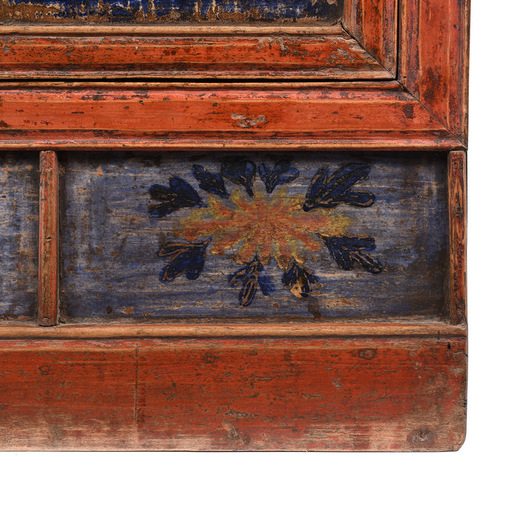 Corner Detail From Painted Mongolian Cabinet - 19thC | Indigo Antiques