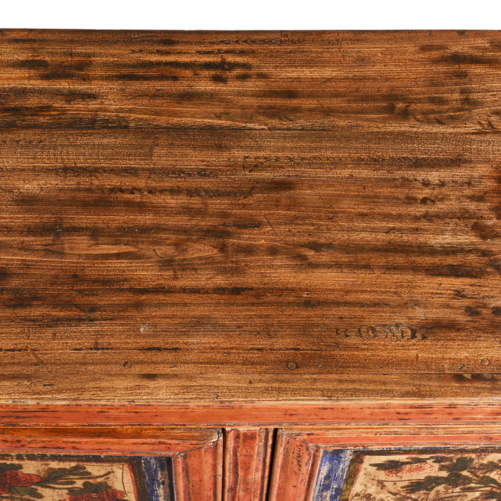 Surface Detail From Painted Mongolian Cabinet - 19thC | Indigo Antiques