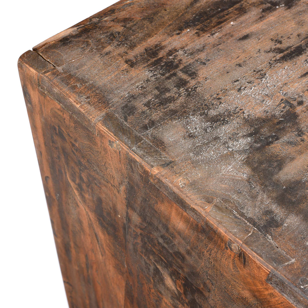 Joinery Detail From Painted Mongolian Book Cabinet Made Elm - 19thC | Indigo Antiques