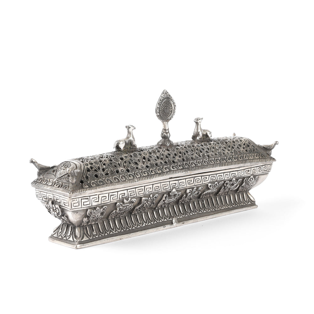 Tibetan Silver Incense Burner & Cover | Indigo Antiques