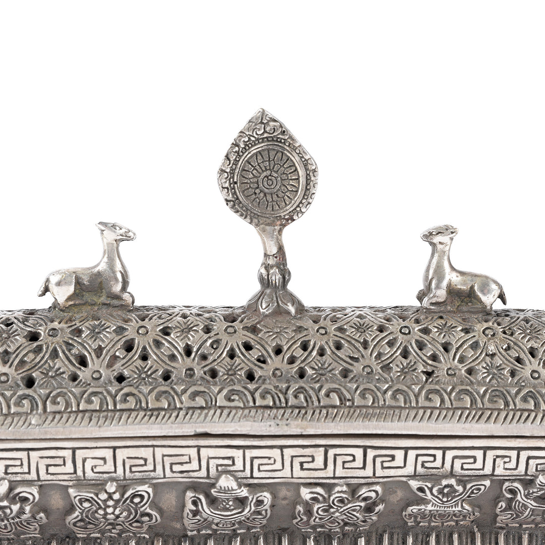 Tibetan Silver Incense Burner & Cover | Indigo Antiques