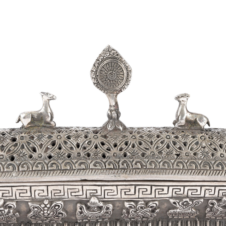 Tibetan Silver Incense Burner & Cover | Indigo Antiques
