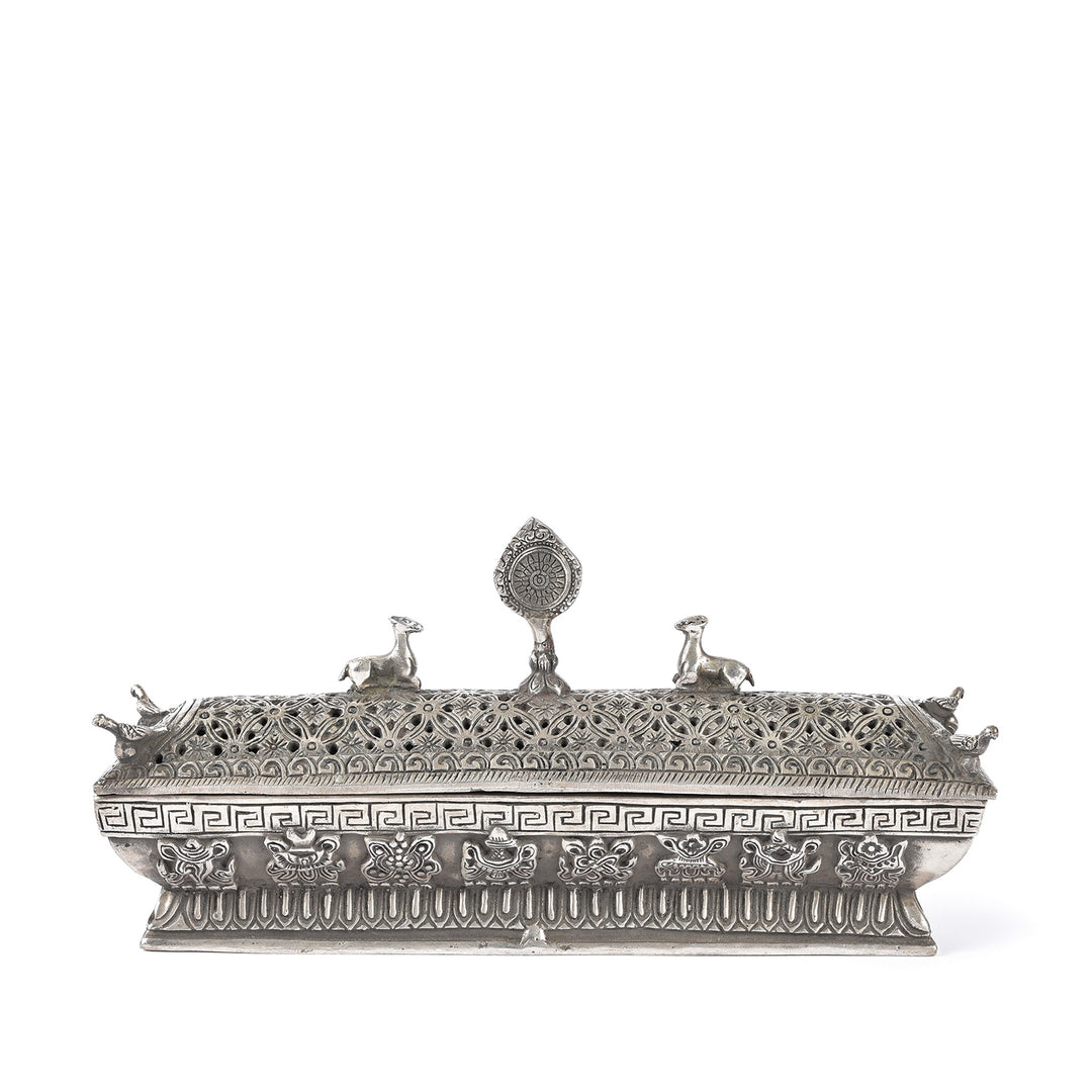 Tibetan Silver Incense Burner & Cover | Indigo Antiques