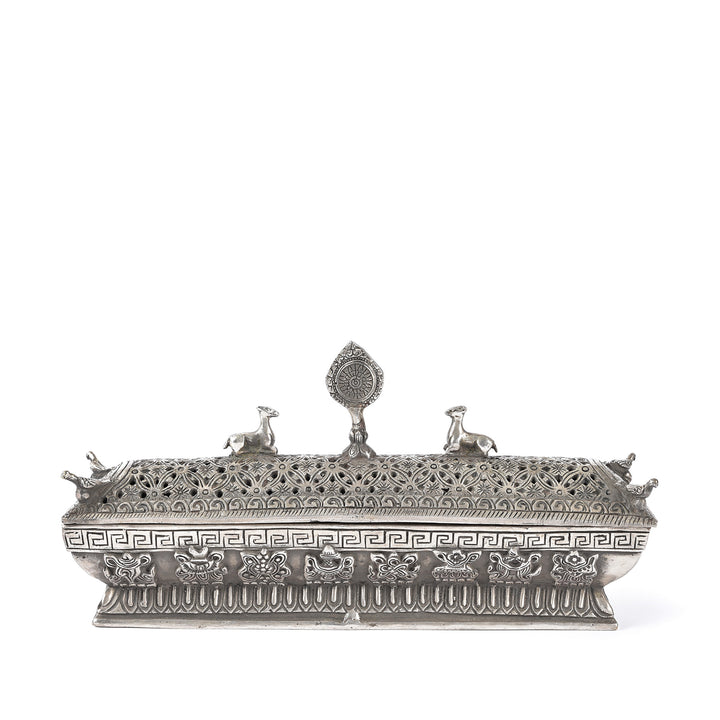 Tibetan Silver Incense Burner & Cover | Indigo Antiques