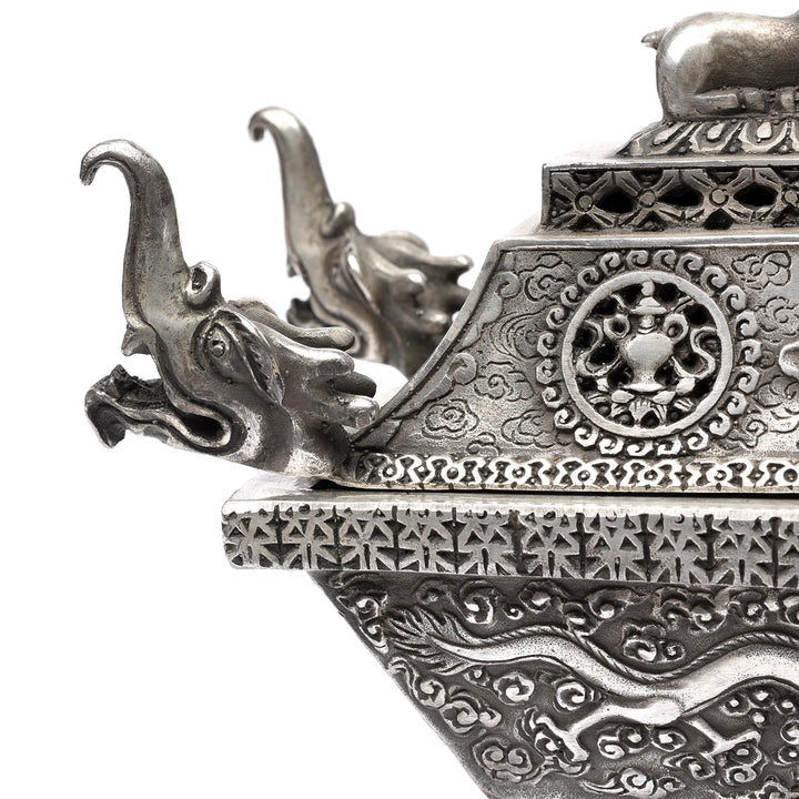 Detail From Silver Plated Tibetan Incense Holder | Indigo Antiques