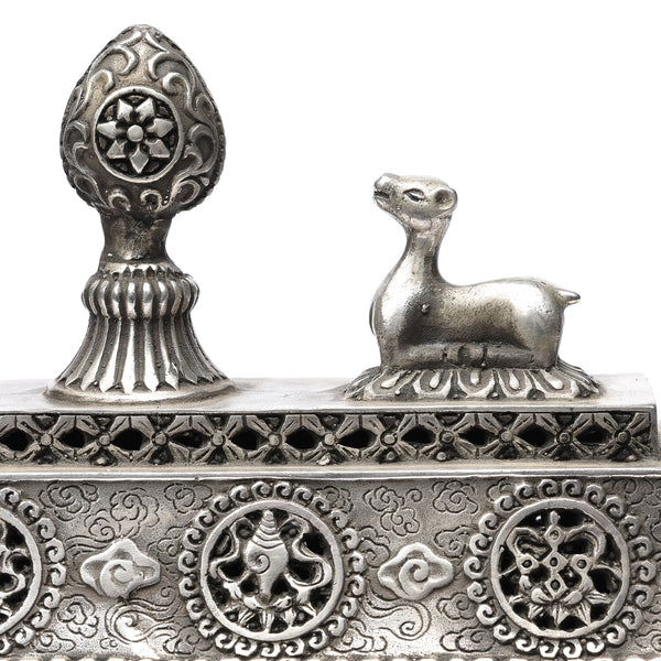 Tibetan Silver Incense Burner & Cover