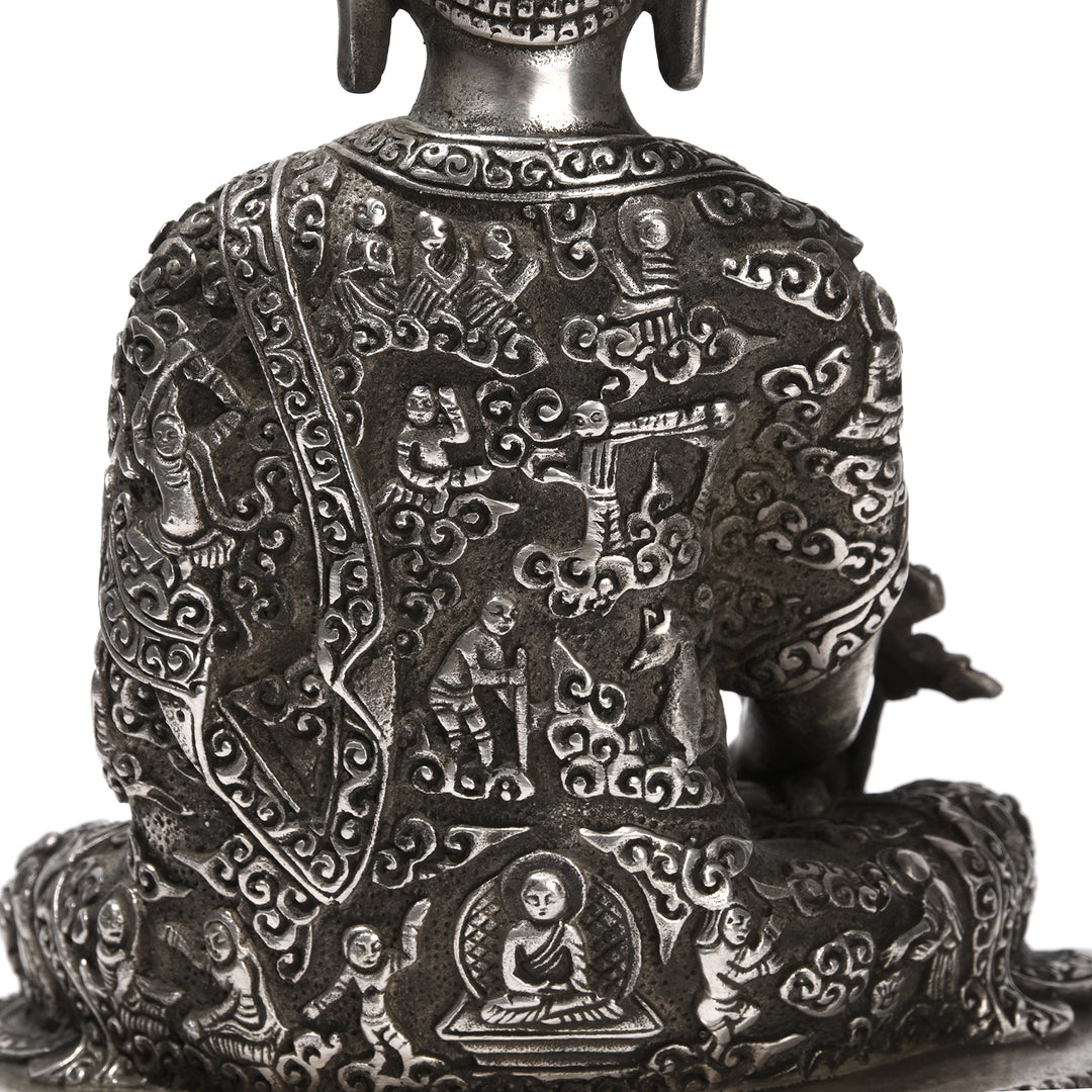 Detail From Reverse Of Medicine Buddha Statue - Varada Mudra | Indigo Antiques