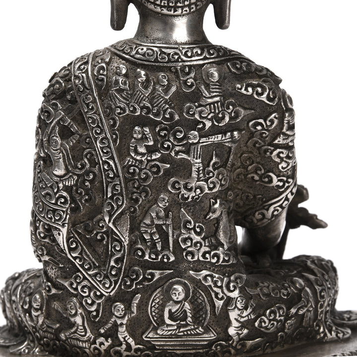 Detail From Reverse Of Medicine Buddha Statue - Varada Mudra | Indigo Antiques