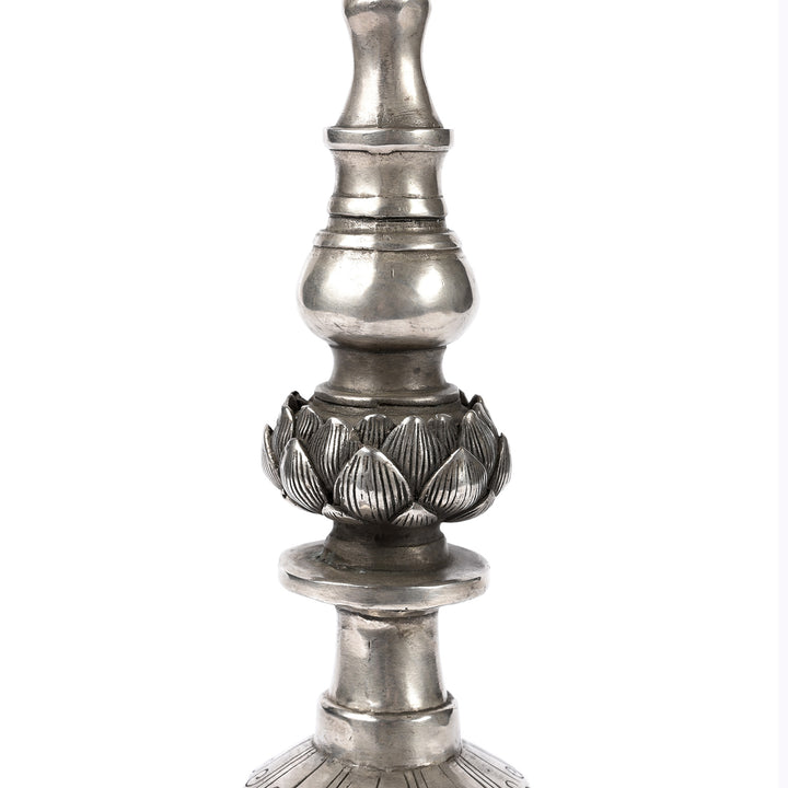 Detail From Silver Plated Tibetan Candle Stick | Indigo Antiques