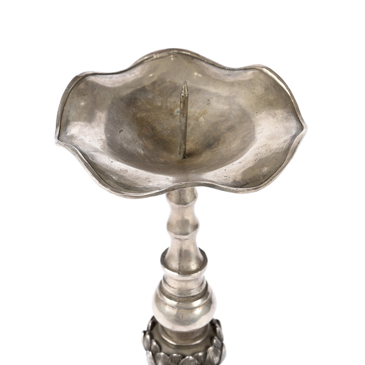 Detail From Silver Plated Tibetan Candle Stick | Indigo Antiques