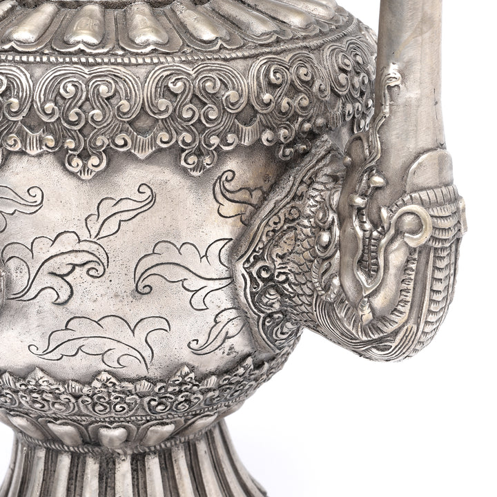 Detail From Silver Plated Tibetan Teapot | Indigo Antiques