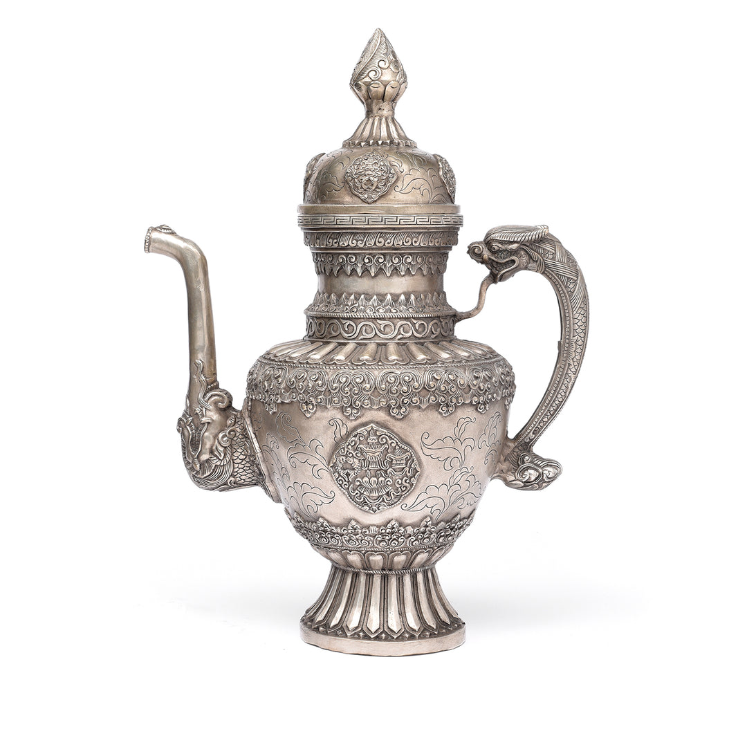 Silver Plated Tibetan Teapot | Indigo Antiques