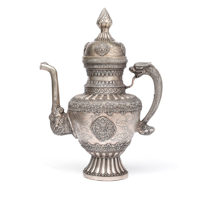 Silver Plated Tibetan Teapot | Indigo Antiques