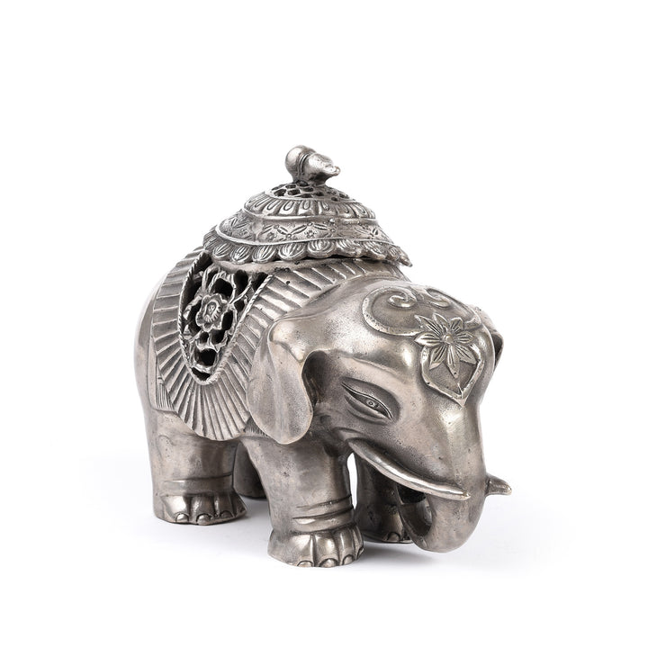 Silver Plated Elephant Incense Burner - From China | Indigo Antiques