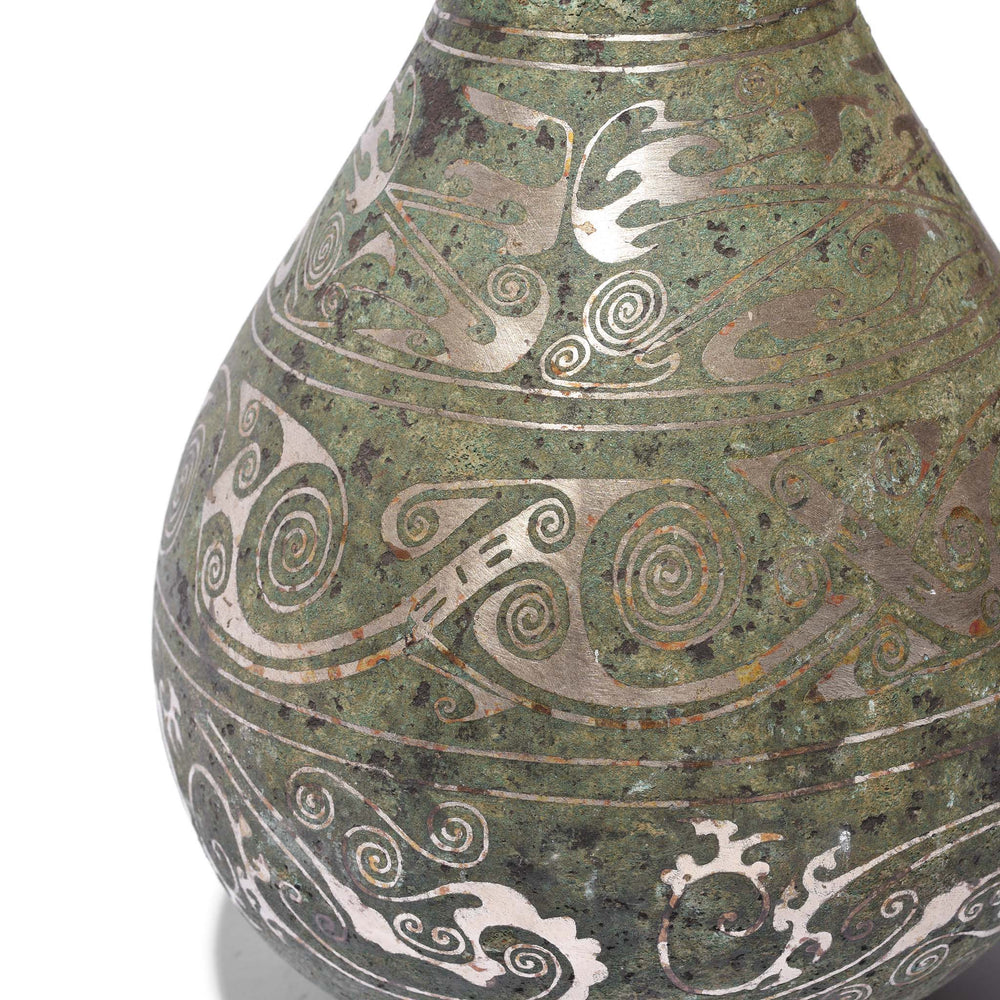 Detail From Ding Bronze Vase - With Silver Inlay | Indigo Antiques