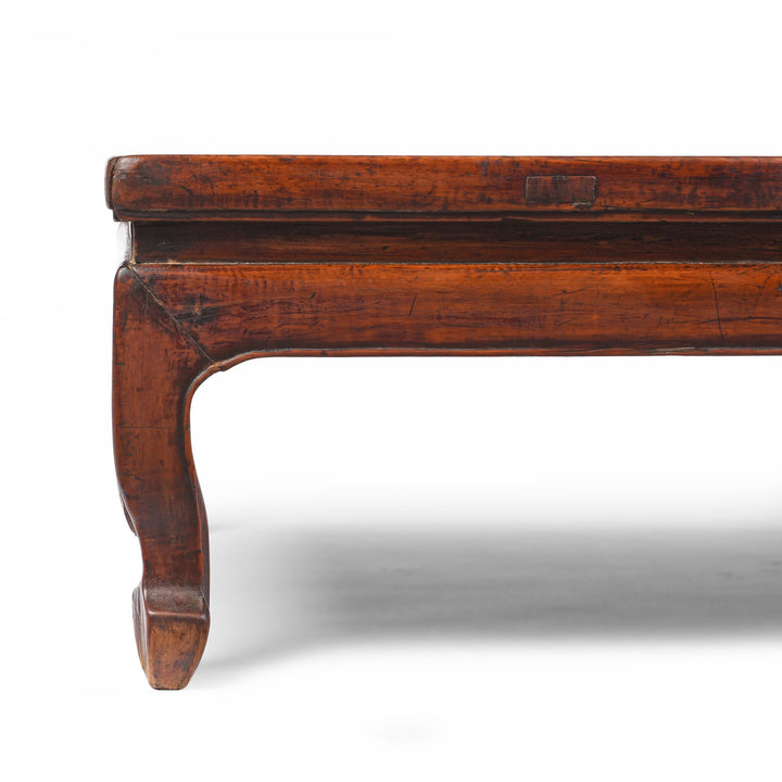 Corner Detail Of Chinese Antique Cypress Kang Table From Shanxi  - 19thC | Indigo Antiques