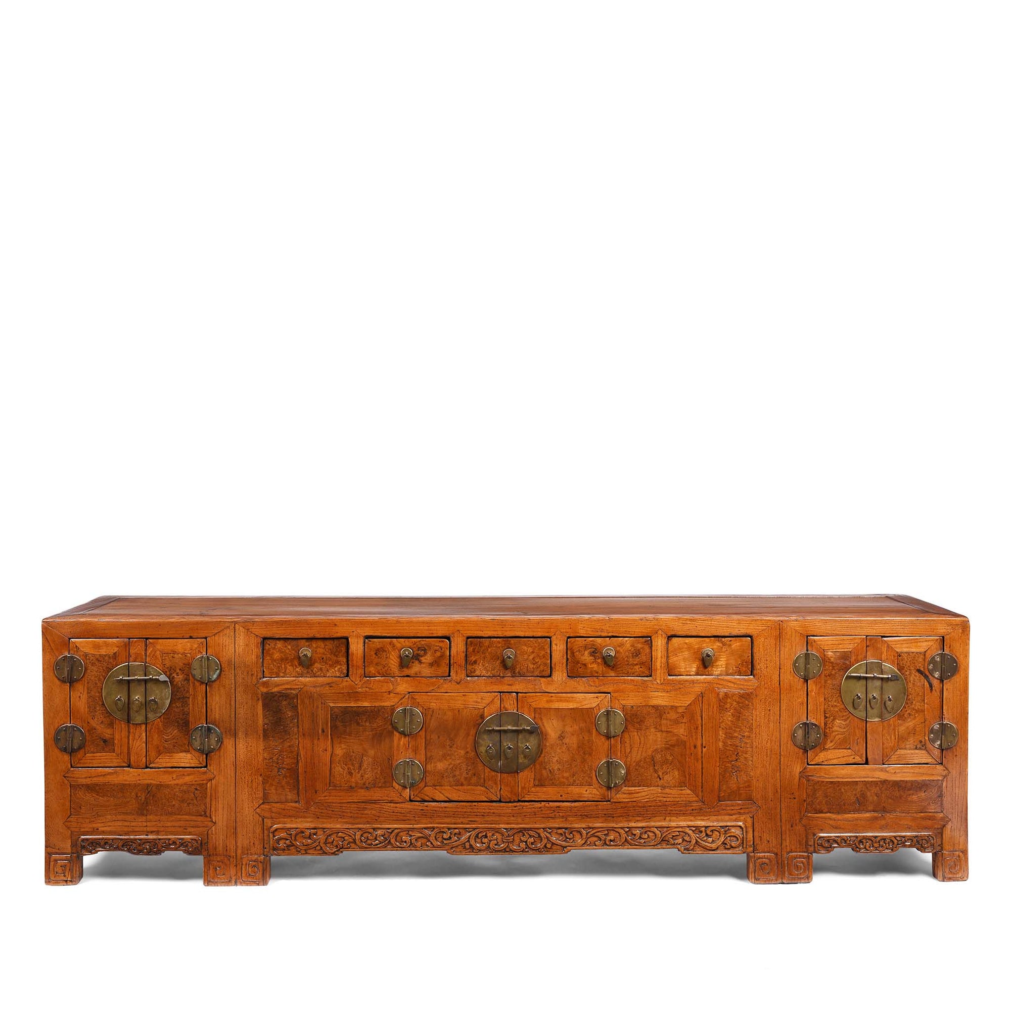 Burr Elm "Kang" Low Cabinet From Tianjin - 19thC | Indigo Antiques