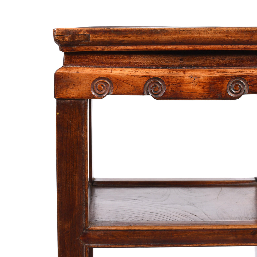 Corner Detail From Chinese Tea Table From Jiangsu - 19thC | Indigo Antiques