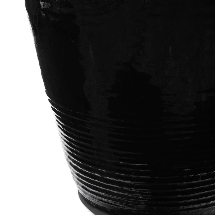 Glaze Detail From Antique Storage Jar With Black Glaze From Shanxi - 19thC | Indigo Antiques