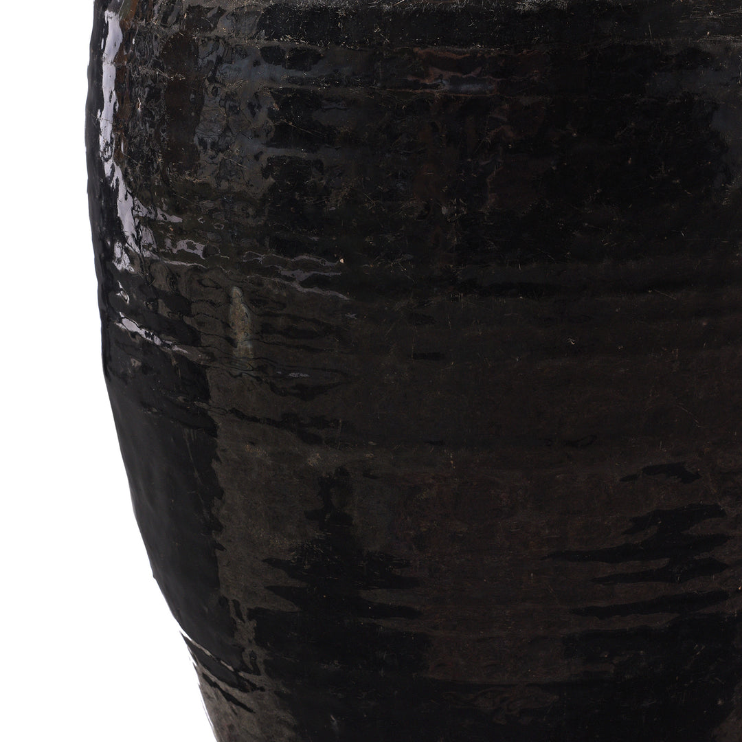 Texture Detail From Storage Jar With Black Glaze From Shanxi - 19thC | Indigo Antiques